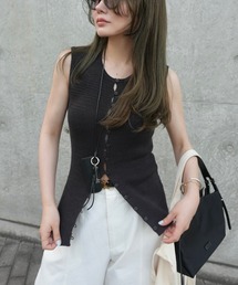 LAULEN | multi button knit tank /マルチボタンリブニットタンク(ニット/セーター)