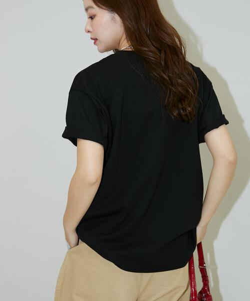 PUBLUX(パブリュクス)の「PUBLUX/パブリュクス フロッキー ロゴ Tシャツ 限定展開(Tシャツ/カットソー・レディース・ブラウン/ライトグレー/ブラック/ネイビー・フリ-)」の10枚目の写真