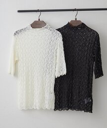 レースプルオーバーシャツ WEB限定】＜at ease＞レース プルオーバー カットソー