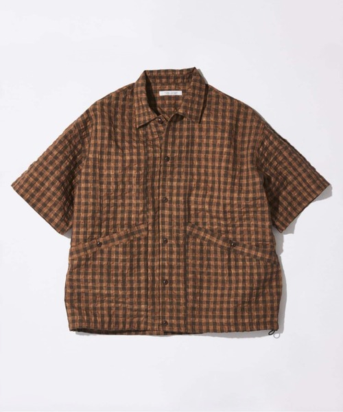 JOURNAL STANDARD（ジャーナルスタンダード）の「Airform / エアフォーム サッカー 半袖 シャツ（シャツ/ブラウス・メンズ・グレー/ブラウン/コバルトブルー/ネイビー・LARGE/MEDIUM）」の3枚目の写真