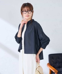 a.v.v（アーヴェヴェ）の「【洗える/接触冷感/雑誌InRed(宝島社)5月号掲載】クロップド丈セミシアーシャツ（シャツ/ブラウス）」