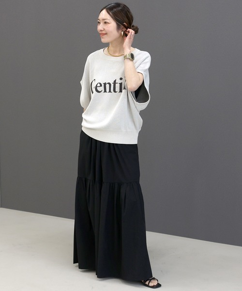 Aletta vita（アレッタビータ）の「ロゴジャガードドルマンプルオーバー（Tシャツ/カットソー・レディース・ダークブラウン/ブラック/ライトグレー・M）」の18枚目の写真