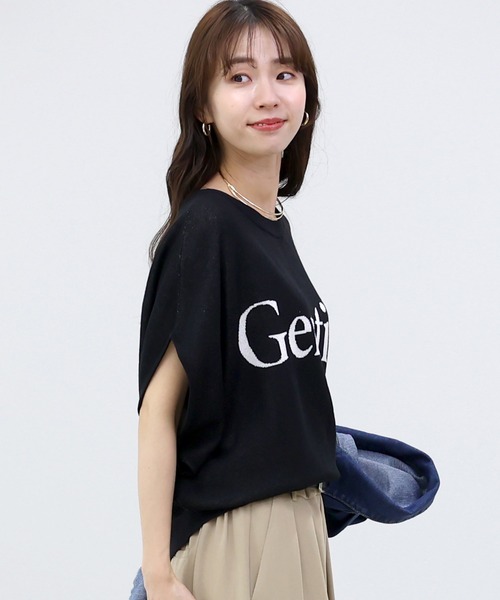 Aletta vita（アレッタビータ）の「ロゴジャガードドルマンプルオーバー（Tシャツ/カットソー・レディース・ダークブラウン/ブラック/ライトグレー・M）」の21枚目の写真