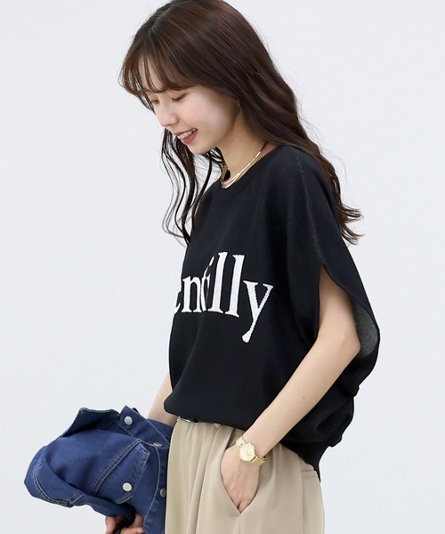 Aletta vita（アレッタビータ）の「ロゴジャガードドルマンプルオーバー（Tシャツ/カットソー・レディース・ダークブラウン/ブラック/ライトグレー・M）」の22枚目の写真