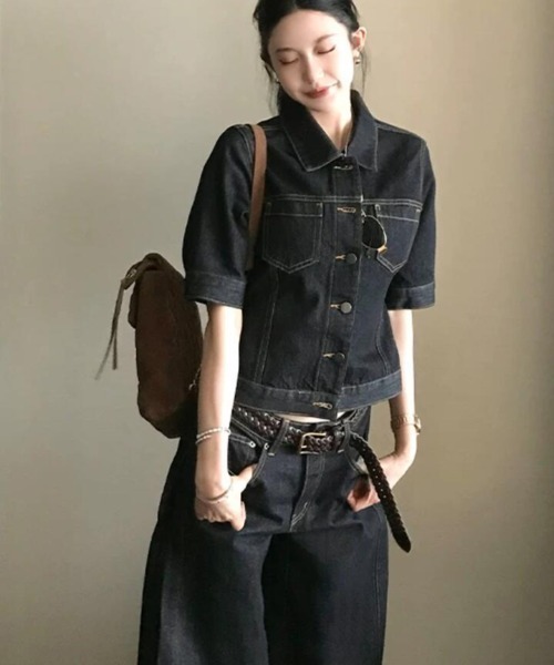 semplice(センプリチェ)の「デニム セットアップ(セットアップ・レディース・ブラック・M/L/XL/S)」の5枚目の写真
