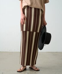 マルチストライプニットスカート