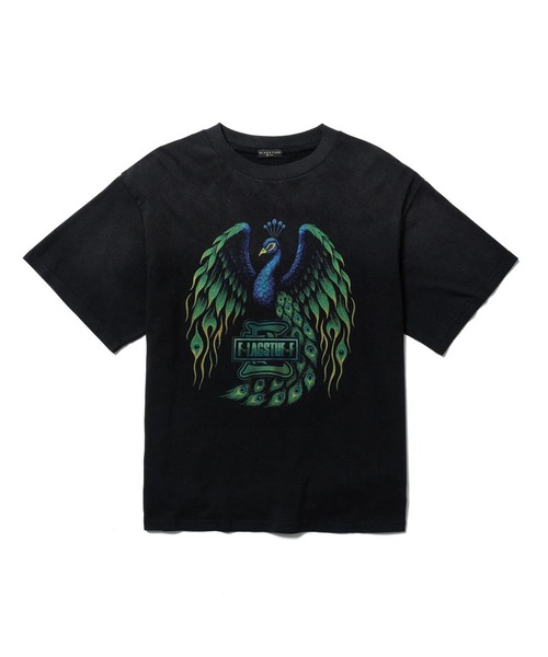 F-LAGSTUF-F(フラグスタフ)の「F-LAGSTUF-F / フラグスタフ "PEACOCK" TEE(Tシャツ/カットソー・メンズ・ブラック/ホワイト・MEDIUM/LARGE)」の2枚目の写真