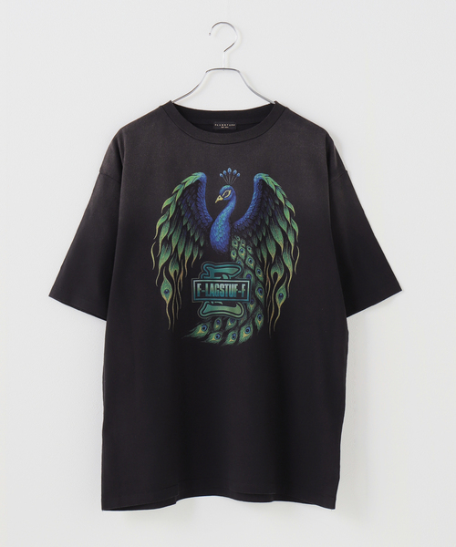 F-LAGSTUF-F(フラグスタフ)の「F-LAGSTUF-F / フラグスタフ "PEACOCK" TEE(Tシャツ/カットソー・メンズ・ブラック/ホワイト・MEDIUM/LARGE)」の3枚目の写真