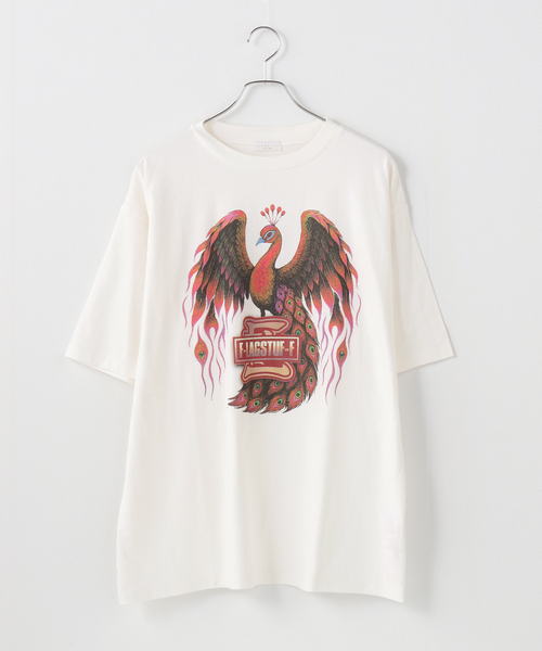 F-LAGSTUF-F(フラグスタフ)の「F-LAGSTUF-F / フラグスタフ "PEACOCK" TEE(Tシャツ/カットソー・メンズ・ブラック/ホワイト・MEDIUM/LARGE)」の6枚目の写真