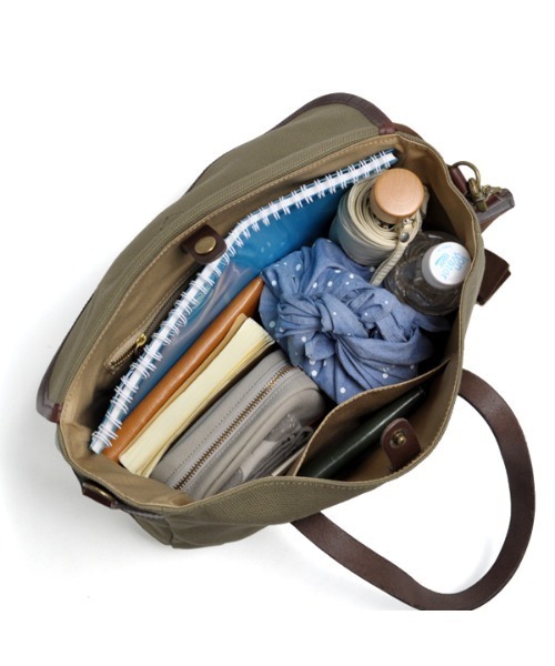CLEDRAN(クレドラン)の「【帆布×本革 A4収納可能】CL3755 GRAN 2WAY BAG(ショルダーバッグ・レディース・オリーブ/サンドベージュ/ブラック・FREE)」の13枚目の写真