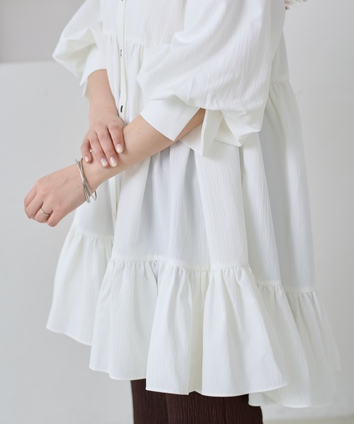 apres jour clair（アプレジュールクレア）の「【apres jour clair】ショートスリーブティアードチュニックシャツ（シャツ/ブラウス・レディース・ミント/チャコールグレー/オフホワイト・フリー/X-LARGE）」の20枚目の写真
