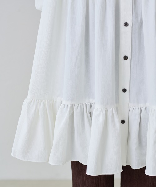 apres jour clair（アプレジュールクレア）の「【apres jour clair】ショートスリーブティアードチュニックシャツ（シャツ/ブラウス・レディース・ミント/チャコールグレー/オフホワイト・フリー/X-LARGE）」の21枚目の写真
