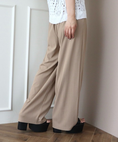 INTERPLANET(インタープラネット)の「綿タッチリブストレートパンツ(その他パンツ・レディース・ベージュ/ブラック/グレイッシュベージュ・MEDIUM/LARGE)」の7枚目の写真