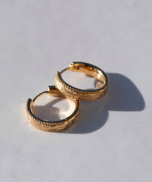 IRIEBEACH（アイリービーチ）の「Milgrain hoop pierce/【ハワイアンジュエリー】【サージカルステンレス】【金属アレルギー対応】【IRIEBEACH / アイリービーチ】つけっぱなしOK（ピアス（片耳用）・レディース・ゴールド/ピンク/シルバー・FREE）」の5枚目の写真