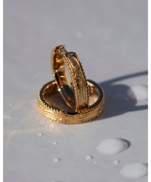 IRIEBEACH（アイリービーチ）の「Milgrain hoop pierce/【ハワイアンジュエリー】【サージカルステンレス】【金属アレルギー対応】【IRIEBEACH / アイリービーチ】つけっぱなしOK（ピアス（片耳用）・レディース・ゴールド/ピンク/シルバー・FREE）」の7枚目の写真
