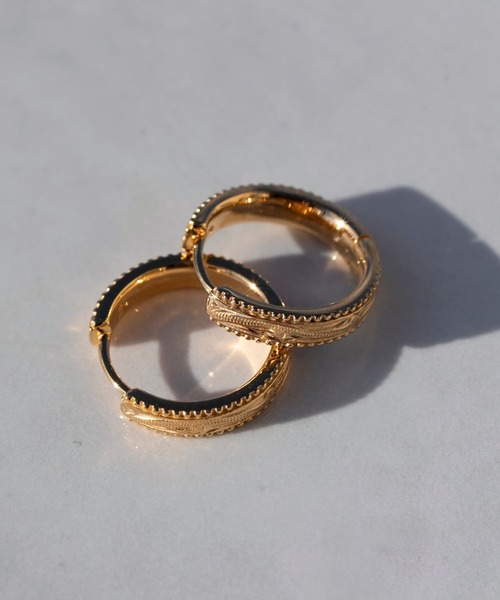 IRIEBEACH（アイリービーチ）の「Milgrain hoop pierce/【ハワイアンジュエリー】【サージカルステンレス】【金属アレルギー対応】【IRIEBEACH / アイリービーチ】つけっぱなしOK（ピアス（片耳用）・レディース・ゴールド/ピンク/シルバー・FREE）」の6枚目の写真
