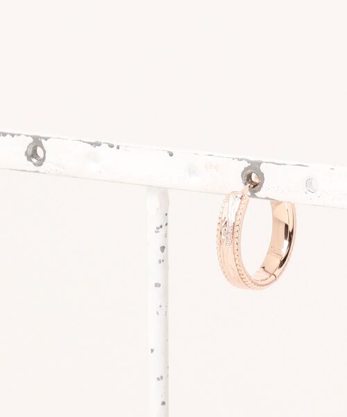 IRIEBEACH（アイリービーチ）の「Milgrain hoop pierce/【ハワイアンジュエリー】【サージカルステンレス】【金属アレルギー対応】【IRIEBEACH / アイリービーチ】つけっぱなしOK（ピアス（片耳用）・レディース・ゴールド/ピンク/シルバー・FREE）」の10枚目の写真