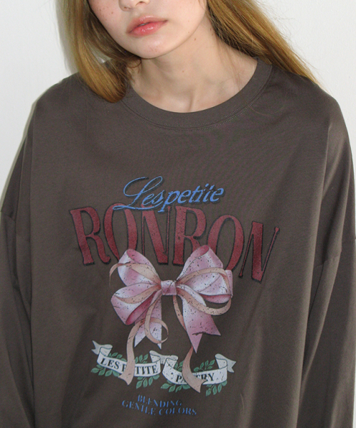 RONRON(ロンロン)の「VINTAGE DOUBLE RIBBON LONG SLEEVE CHARCOAL(Tシャツ/カットソー・レディース・その他・FREE)」の5枚目の写真