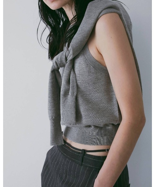 anuke(アンヌーク)の「Highgauge Sheer Tanktop 62610509(Tシャツ/カットソー・メンズ・グレイッシュベージュ/ブラウン/ピンク・FREE)」の10枚目の写真