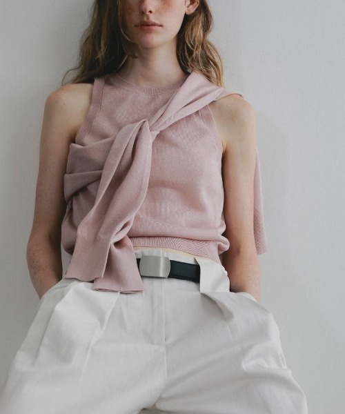 anuke(アンヌーク)の「Highgauge Sheer Tanktop 62610509(Tシャツ/カットソー・メンズ・グレイッシュベージュ/ブラウン/ピンク・FREE)」の4枚目の写真