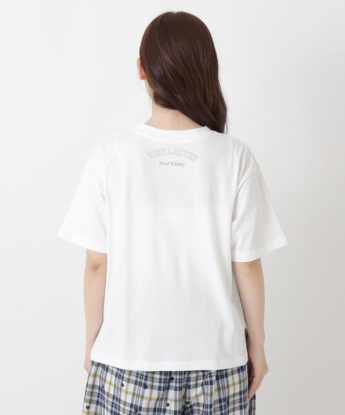 one'sterrace（ワンズテラス）の「コットン ワイドプリント Tシャツ A（Tシャツ/カットソー・レディース・ブラック系8/アイボリー系8/ライトグリーン系/ネイビー系5/ブラウン系8・02）」の17枚目の写真
