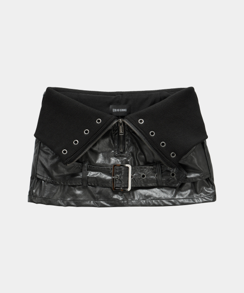 ETRE AU SOMMET(エトレオソメ)の「Front Zipper Belt Leather Skirt Pants (Black)(スカート・レディース・ブラック・FREE)」の10枚目の写真