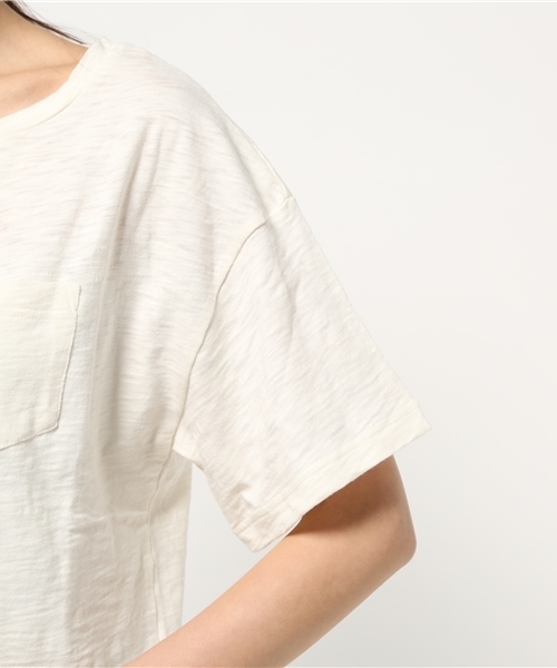 OUTLET(アウトレット)の「【Discoat Parisien】粗杢ポケ付T(Tシャツ/カットソー・レディース・オフホワイト/チャコールグレー/杢グレー・FREE)」の8枚目の写真