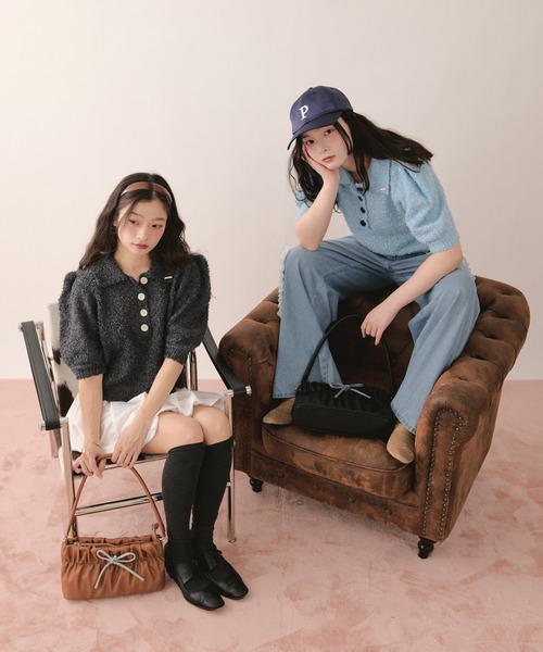 loin nuit（ロワンニュイ）の「2way gather hand bag / 2wayギャザーハンドバッグ（ショルダーバッグ・レディース・アイボリー/キャメル/ブラック・FREE）」の22枚目の写真