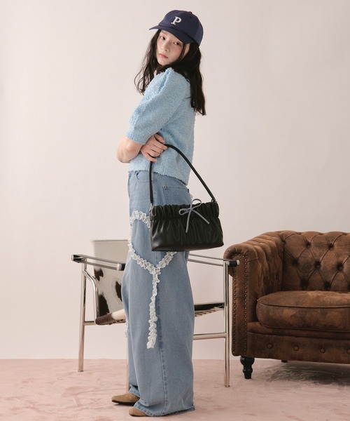 loin nuit（ロワンニュイ）の「2way gather hand bag / 2wayギャザーハンドバッグ（ショルダーバッグ・レディース・アイボリー/キャメル/ブラック・FREE）」の13枚目の写真