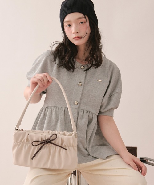 loin nuit（ロワンニュイ）の「2way gather hand bag / 2wayギャザーハンドバッグ（ショルダーバッグ・レディース・アイボリー/キャメル/ブラック・FREE）」の17枚目の写真