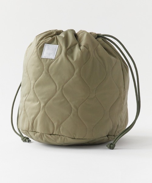 MIS（エムアイエス）の「MIS/エムアイエス MILITARY QUILTED EFFECTS BAG ミリタリーキルトエフェクトバッグ ミニバッグ 巾着ポーチ 小物入れ 2026年 夏 夏服（ハンドバッグ・レディース・ブラック/ベージュ/グリーン/ブルー/イエロー/ピンク・FREE）」の9枚目の写真