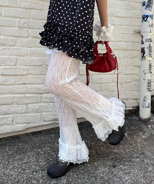 CIAOPANIC(チャオパニック)の「裾フリルアソートイージーパンツ(その他パンツ・レディース・ブラック/イエロー/ホワイト・0/1)」の18枚目の写真