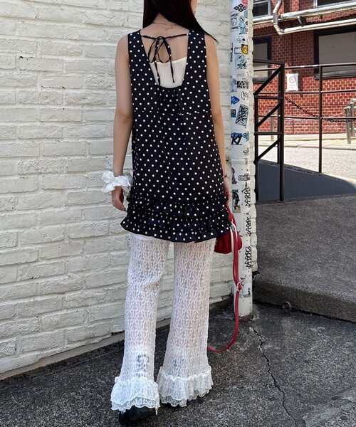 CIAOPANIC(チャオパニック)の「裾フリルアソートイージーパンツ(その他パンツ・レディース・ブラック/イエロー/ホワイト・0/1)」の11枚目の写真