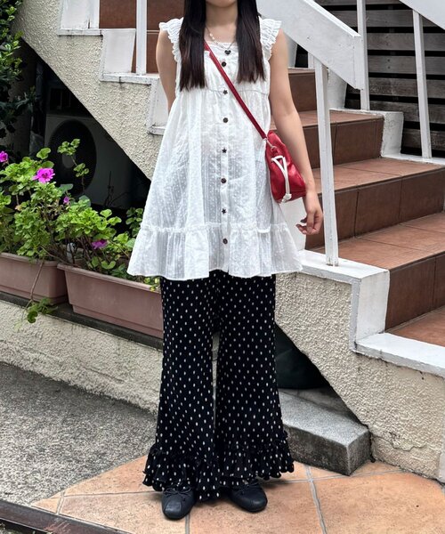 CIAOPANIC(チャオパニック)の「裾フリルアソートイージーパンツ(その他パンツ・レディース・ブラック/イエロー/ホワイト・0/1)」の15枚目の写真