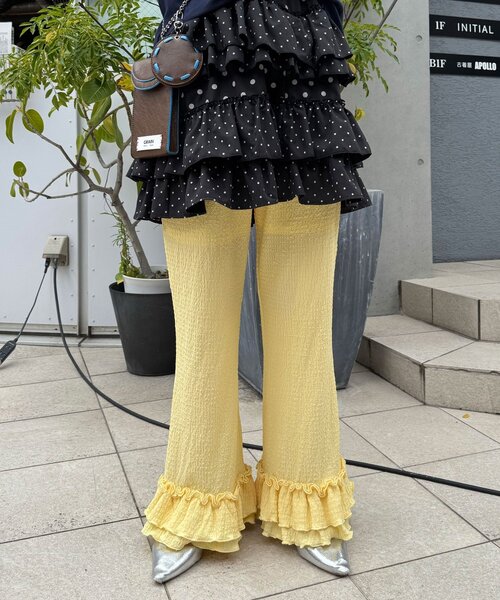 CIAOPANIC(チャオパニック)の「裾フリルアソートイージーパンツ(その他パンツ・レディース・ブラック/イエロー/ホワイト・0/1)」の10枚目の写真