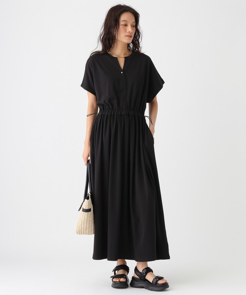 Elura(エルーラ)の「汗ジミ軽減スキッパーワンピース<低身長サイズあり>/1032365(ワンピース・レディース・ブラック/ボルドー・FREE(S)/FREE)」の7枚目の写真