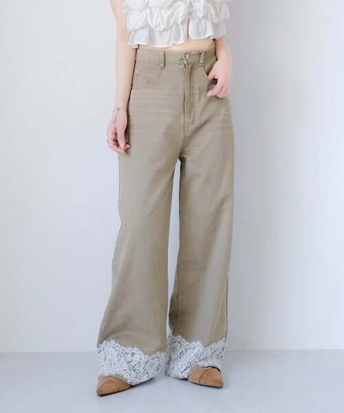 レースツイルストレートパンツ　web限定商品 セール】【WEB限定】レースツイルストレートパンツ（その他パンツ