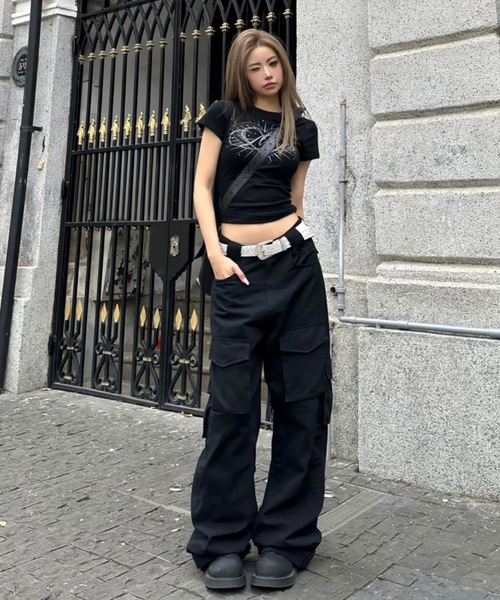 FUNdaysion(ファンデイション)の「プリントハートTシャツ(Tシャツ/カットソー・レディース・ブラック・M)」の5枚目の写真
