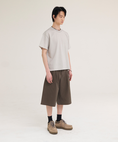 AKECII（アケシ）の「クルードピグダイングクロップ半袖Tシャツ_ヴィンテージベージュ（Tシャツ/カットソー・メンズ・その他・MEDIUM/LARGE）」の4枚目の写真