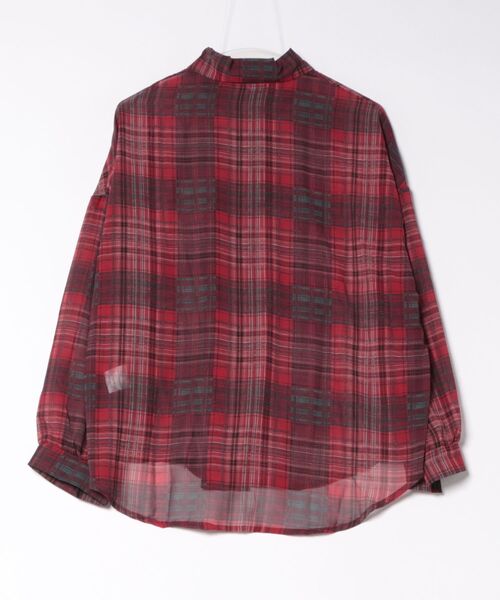 UP START(アップスタート)の「【Bls】 【ZL】【Bling Leads】シースルーチェックシャツ(BL)(シャツ/ブラウス・レディース・ブラック/レッド・FREE)」の6枚目の写真