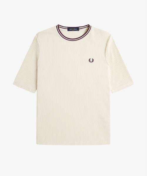 FRED PERRY(フレッドペリー)の「Twin Tipped Ribbed T-Shirt/ツインティップリブTシャツ(Tシャツ/カットソー・レディース・ブラック/ベージュ・10/8)」の12枚目の写真