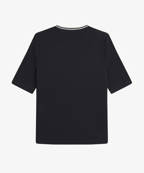 FRED PERRY(フレッドペリー)の「Twin Tipped Ribbed T-Shirt/ツインティップリブTシャツ(Tシャツ/カットソー・レディース・ブラック/ベージュ・10/8)」の8枚目の写真