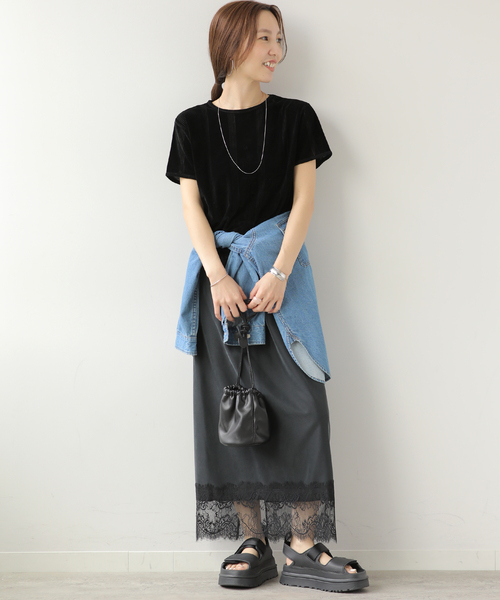 MILLER(ミラー)の「別注【MILLER/ミラー】 フロッキーTEE(Tシャツ/カットソー・レディース・ボルドー/ブラック/ベージュ・FREE)」の5枚目の写真