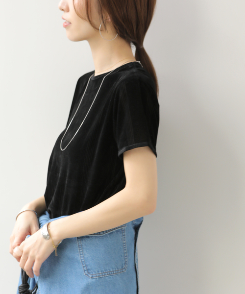 MILLER(ミラー)の「別注【MILLER/ミラー】 フロッキーTEE(Tシャツ/カットソー・レディース・ボルドー/ブラック/ベージュ・FREE)」の21枚目の写真