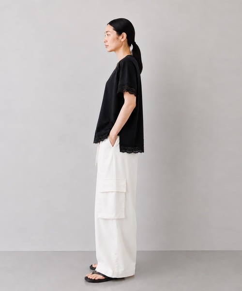 Brown&Street(ブラウンアンドストリート)の「【華やか】 レースバランスT(Tシャツ/カットソー・レディース・ホワイト/ブラック・FREE)」の6枚目の写真