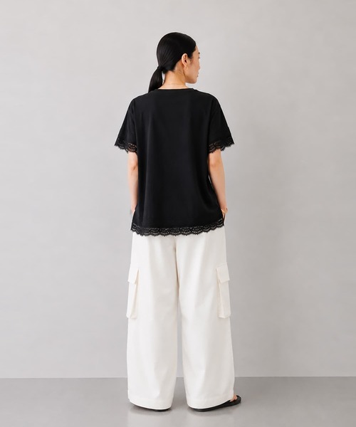 Brown&Street(ブラウンアンドストリート)の「【華やか】 レースバランスT(Tシャツ/カットソー・レディース・ホワイト/ブラック・FREE)」の7枚目の写真