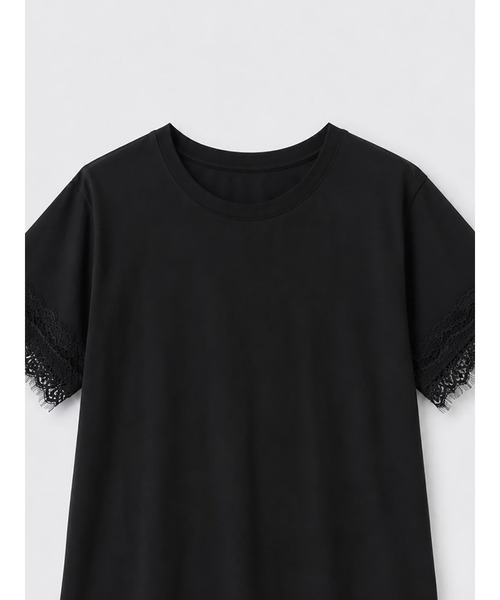 Brown&Street(ブラウンアンドストリート)の「【華やか】 レースバランスT(Tシャツ/カットソー・レディース・ホワイト/ブラック・FREE)」の10枚目の写真