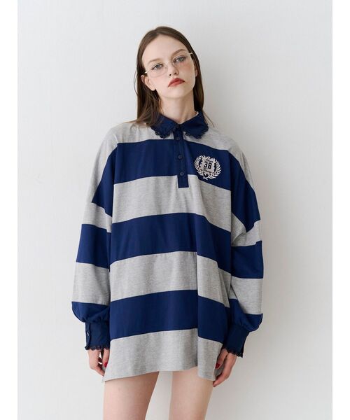 jouetie(ジュエティ)の「レースカラーラガーチュニック(Tシャツ/カットソー・レディース・グレー/ブラック/ボルドー・FREE)」の12枚目の写真