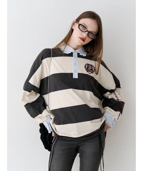 jouetie(ジュエティ)の「レースカラーラガーチュニック(Tシャツ/カットソー・レディース・グレー/ブラック/ボルドー・FREE)」の17枚目の写真