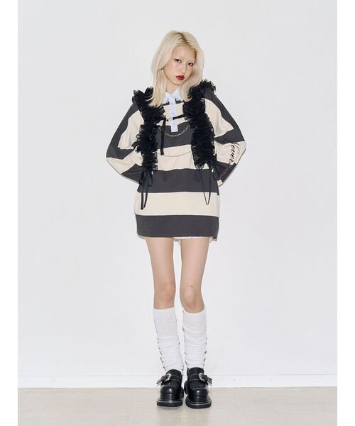 jouetie(ジュエティ)の「レースカラーラガーチュニック(Tシャツ/カットソー・レディース・グレー/ブラック/ボルドー・FREE)」の20枚目の写真